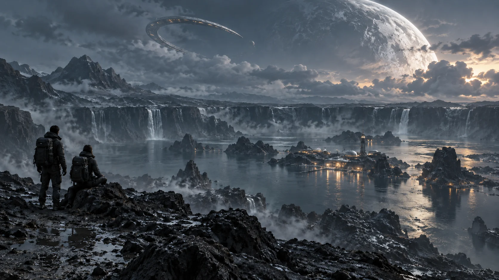 Original cinematic artwork of an imagined frontier landscape
